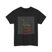 Load image into Gallery viewer, "The Cats of Ulthar" Full Story & Word Art T-Shirt | H.P. Lovecraft Void Cat Silhouette