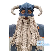 画像をギャラリービューアに読み込む, Dwarven Horned Helmet and Braided Beard Beanie/Mask