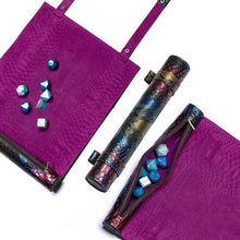 Load image into Gallery viewer, Zippered Faux Leather Dice Carry Case with Rolling Mat