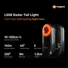 Load image into Gallery viewer, Magene Bike Radar Tail Light Headliight Bicycle Smart Rear Lighting Saddle Seatpost Ebike LED Cycling Taillight
