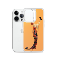 Load image into Gallery viewer, Art-Deco Lady with a Demon Dog iPhone Case