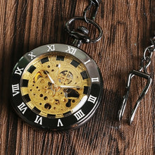 Load image into Gallery viewer, Steampunk Mechanical Pocket Watch with Fob