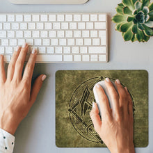 Load image into Gallery viewer, Cthulhu on Old Leather (faux) Mouse Pad