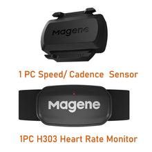 Load image into Gallery viewer, Magene S3+ Speed/Cadence sensors and optional H303 Heart Sensor with ANT+ Bluetooth connectivity