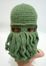 Load image into Gallery viewer, Cthulhu Tentacle Crochet Beanie Hat /Wind Mask