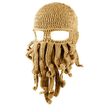 Load image into Gallery viewer, Cthulhu Tentacle Crochet Beanie Hat /Wind Mask