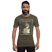 Load image into Gallery viewer, Cthulhu Riesling, Taste the Abyss Unisex T-Shirt, Darker Colors