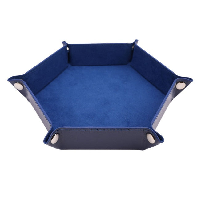 Faux Leather Folding Hexagonal Tray