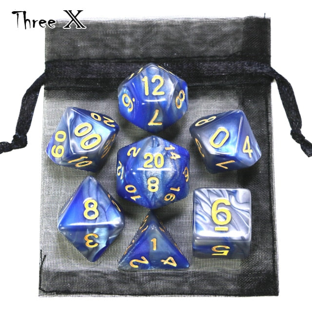 7-Piece Polyhedral Dice Set with Pouch