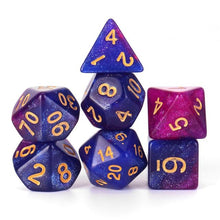 Load image into Gallery viewer, Nebula Polyhedral 7 Dice Set with Black Drawstring Bag
