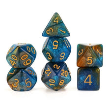 Load image into Gallery viewer, Nebula Polyhedral 7 Dice Set with Black Drawstring Bag
