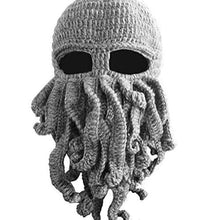 Load image into Gallery viewer, Cthulhu Tentacle Crochet Beanie Hat /Wind Mask
