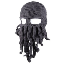 Load image into Gallery viewer, Cthulhu Tentacle Crochet Beanie Hat /Wind Mask
