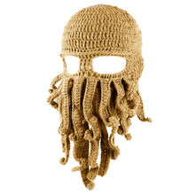 Load image into Gallery viewer, Cthulhu Tentacle Crochet Beanie Hat /Wind Mask
